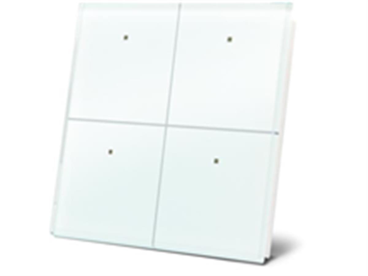 WITTE GLAZEN BEDIENINGSMODULE MET 4 AANRAAKTOETSEN