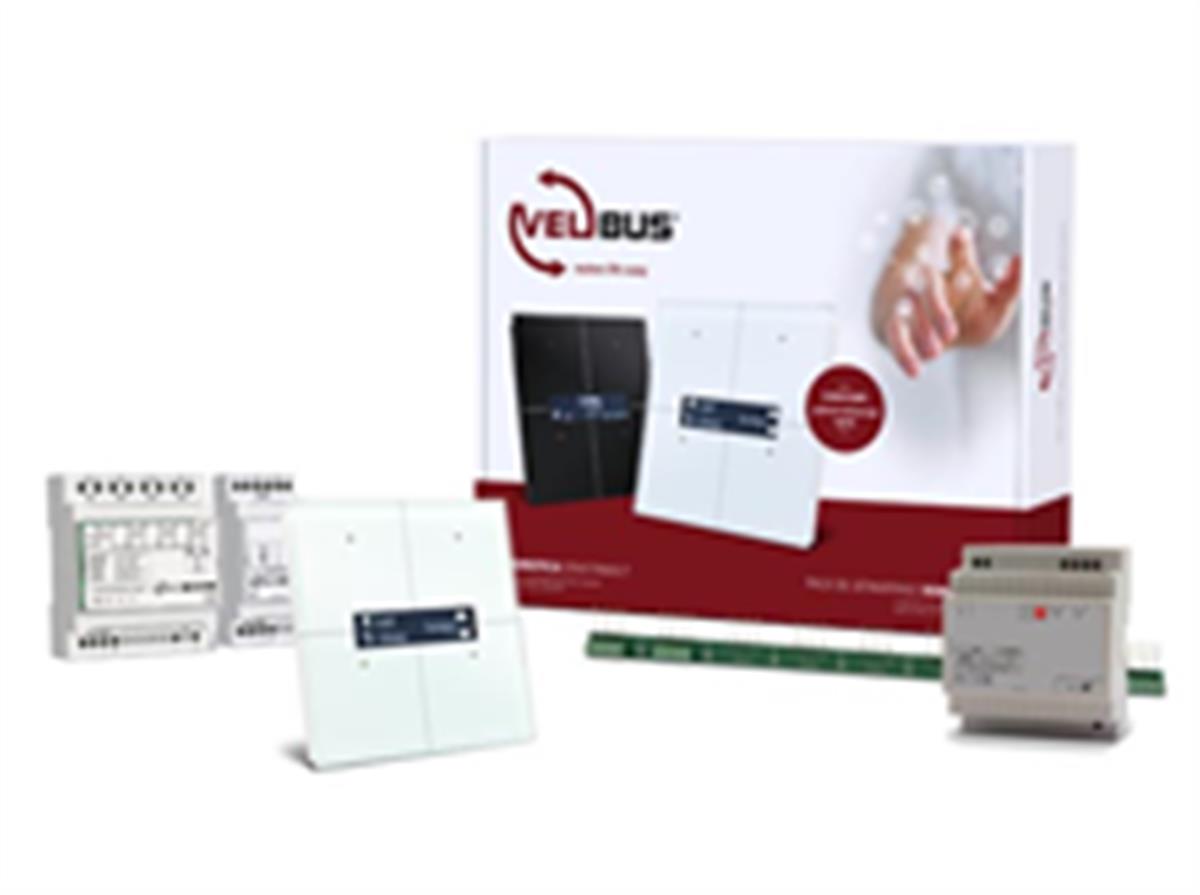 VELBUS STARTPAKKET INCL. WITTE GLAZEN BEDIENINGSMODULE MET OLED SCHERM VMBGPODW