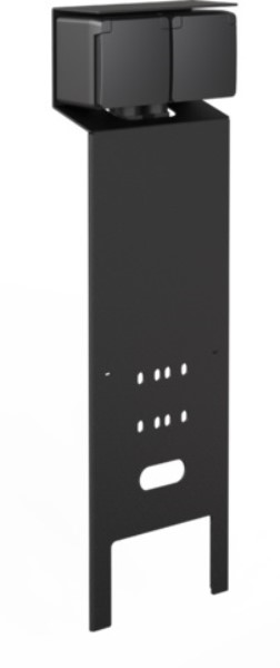 Hydro spuitwaterdichte tuinpaal met dubbel stopcontact, penaarde, zwart