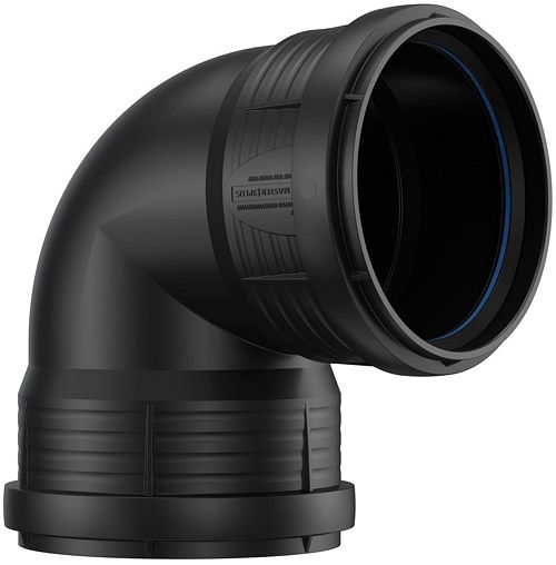 ELLEBOOG PP 90°.FF 125MM ZWART
