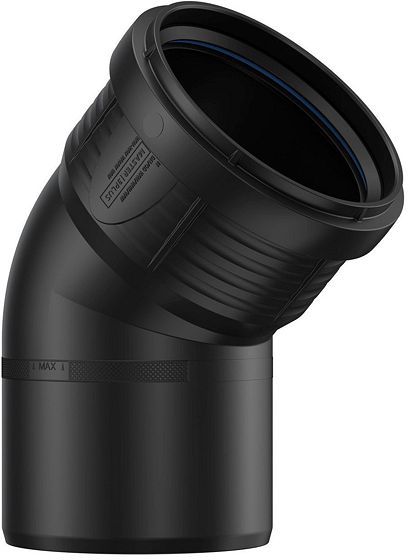 ELLEBOOG PP 45°MF 90MM ZWART