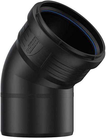 ELLEBOOG PP 45°MF 125MM ZWART