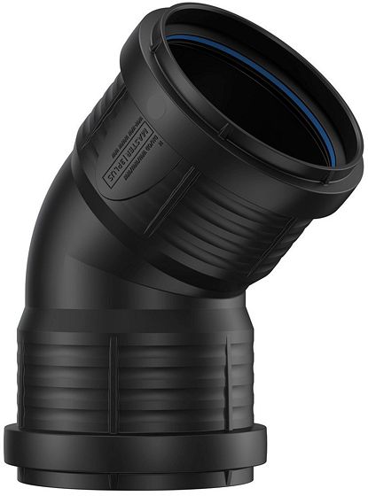 ELLEBOOG PP 45°.FF 75MM ZWART