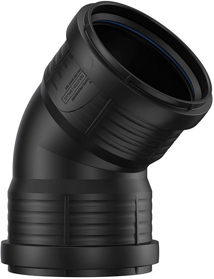 ELLEBOOG PP 45°.FF 90MM ZWART