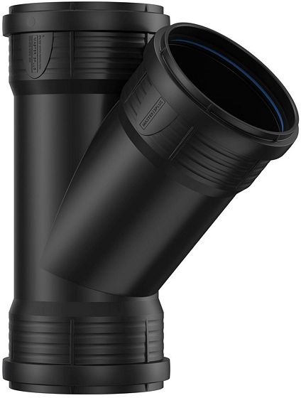 T PP 45°.FFF 110-110MM ZWART