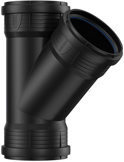 T PP 45°.FFF 125-125MM ZWART