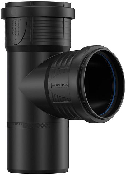 T PP 90°MFF 75-75MM ZWART