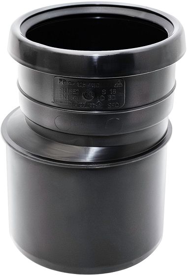VERLOOPSTUK PP MF +DICHTING 125-110MM ZWART