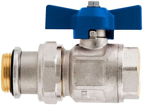 UNI.COLLECTOR TOEVOER BOLKRAAN 4/4" BLAUW