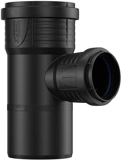 T PP 90°MFF 75-50MM ZWART