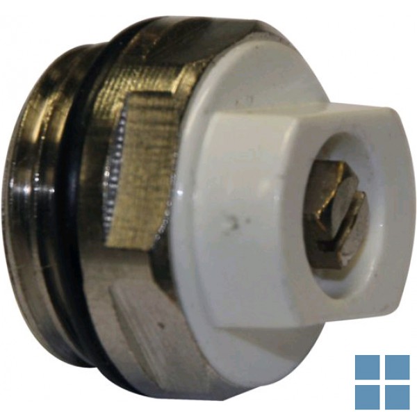Superia chrome radiatorstop met dichting en ontluchter 1/2