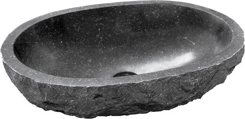 OPBOUW LAVABO BRUT 500X360 ZONDER KRAANGAT BELGISCHE BLAUWE HARDSTEEN ANTI-VLEK