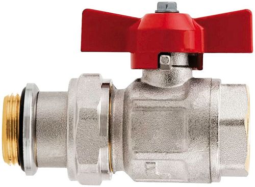 UNI.COLLECTOR TOEVOER BOLKRAAN 4/4" ROOD