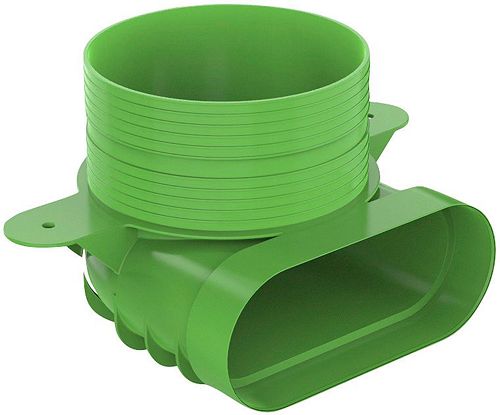 DUCOFLEX VENTIELAANSLUITSTUK HAAKS KORT OVAAL D125