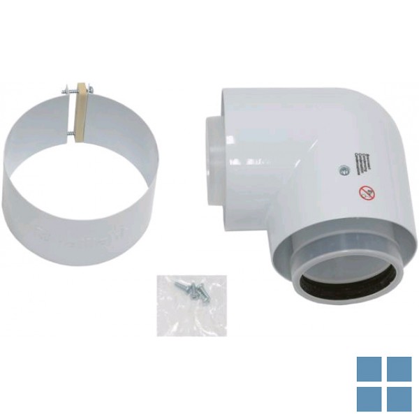 Vaillant bocht 90 alu/pp  80/125mm voor condenserende ketels