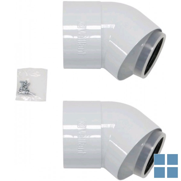 Vaillant set bochten 45 alu/pp  80/125mm (per 2 stuks)